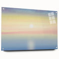 Minimalist Coastal Landscape Art – Pastel Ocean Sunrise Serenity