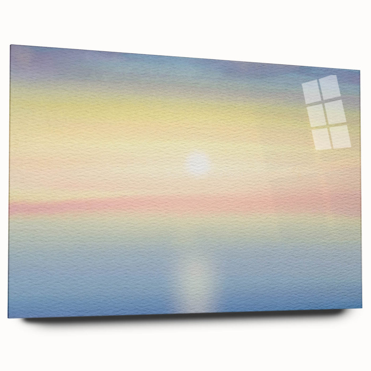 Minimalist Coastal Landscape Art – Pastel Ocean Sunrise Serenity
