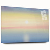 Minimalist Coastal Landscape Art – Pastel Ocean Sunrise Serenity
