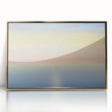 Minimalist Coastal Landscape Art – Pastel Ocean Sunrise Serenity