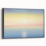 Minimalist Coastal Landscape Art – Pastel Ocean Sunrise Serenity