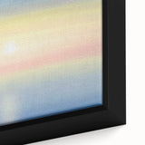Minimalist Coastal Landscape Art – Pastel Ocean Sunrise Serenity