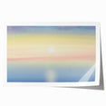 Minimalist Coastal Landscape Art – Pastel Ocean Sunrise Serenity
