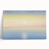 Minimalist Coastal Landscape Art – Pastel Ocean Sunrise Serenity