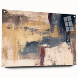 Modern Abstract Paintings – Moody Wall Art in Gold, Blue & Beige