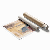 Modern Abstract Paintings – Moody Wall Art in Gold, Blue & Beige