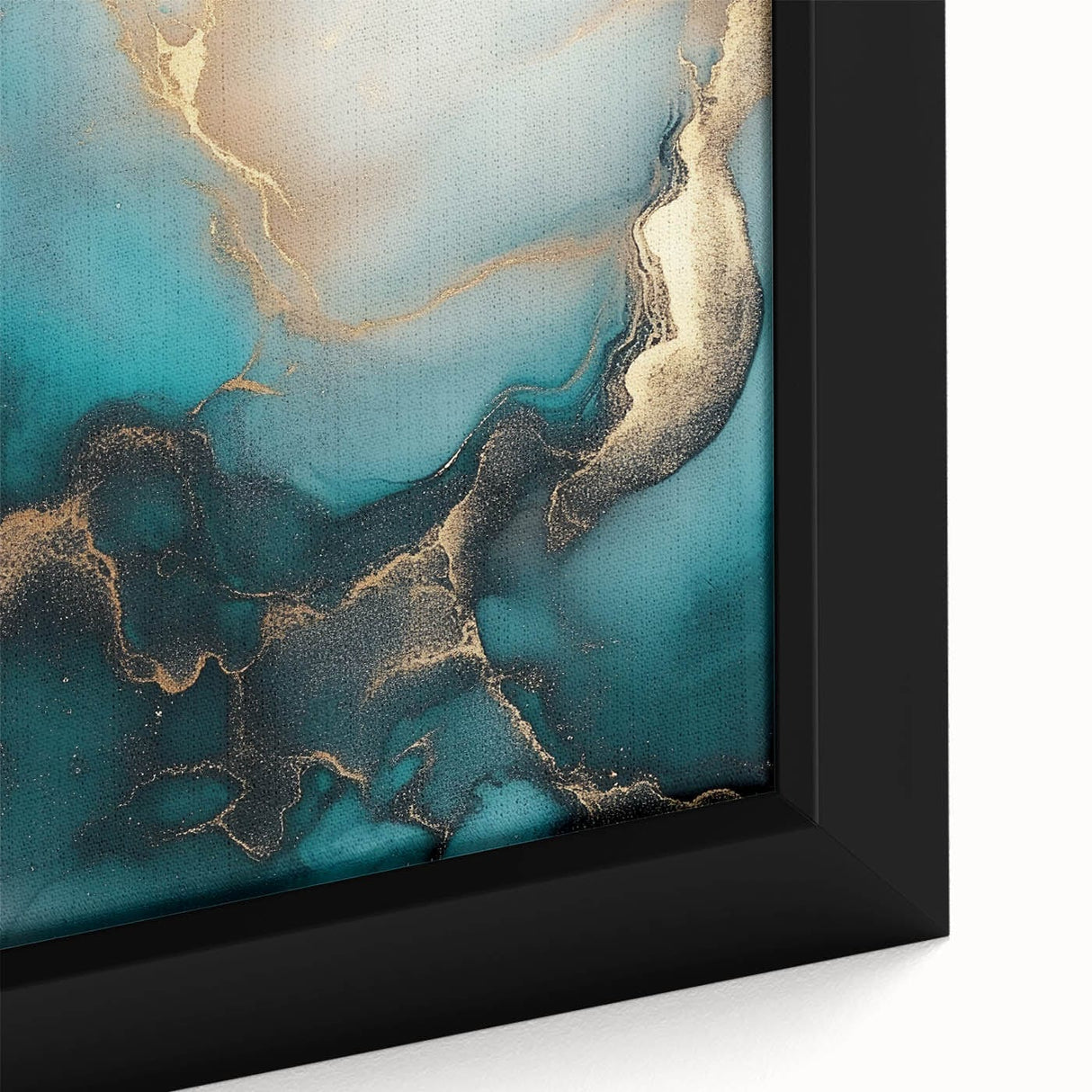 Ocean Veins – Fluid Art Paintings for Walls in Teal and Gold