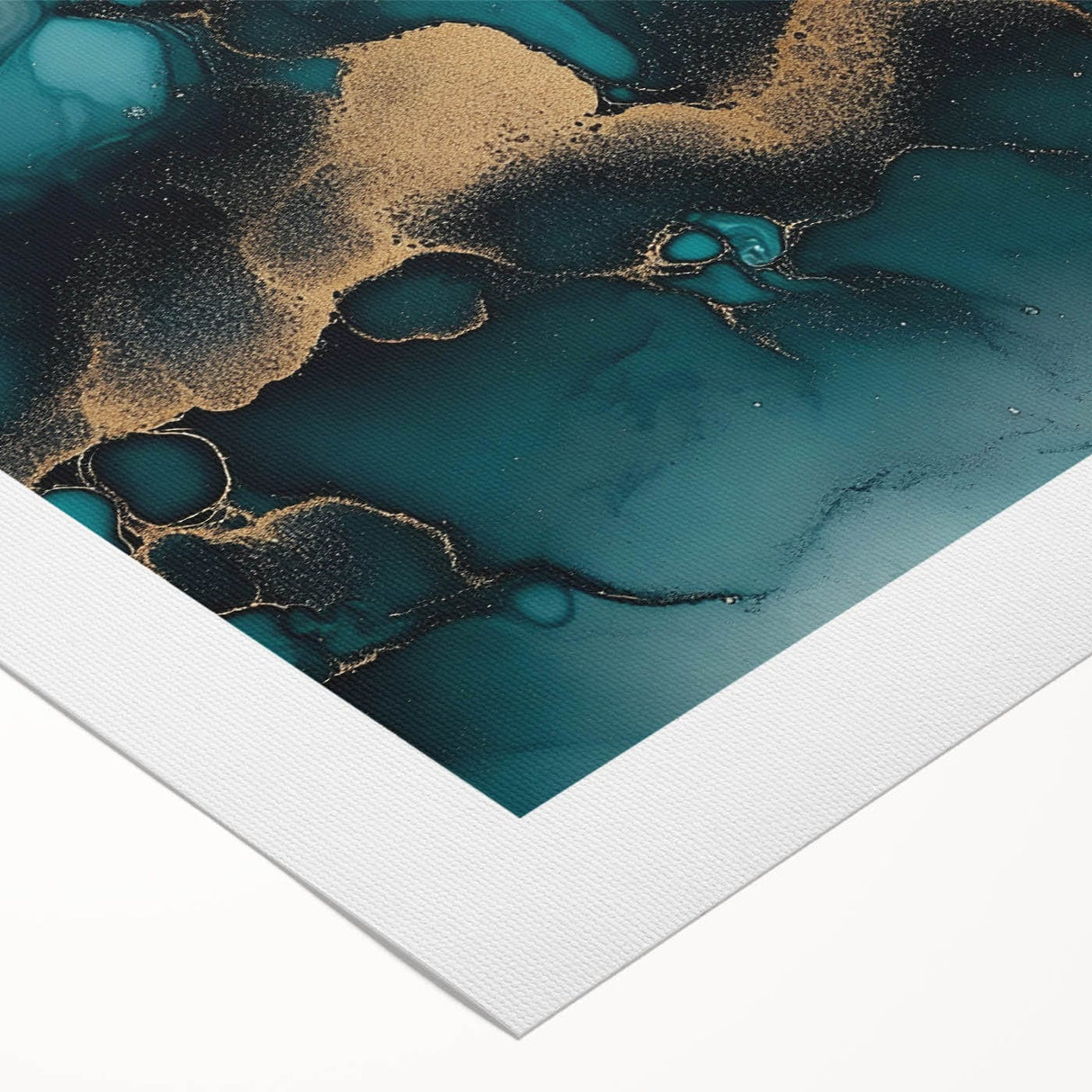 Ocean Veins – Fluid Art Paintings for Walls in Teal and Gold