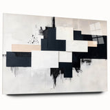 Minimalist Black and White Abstract Art - Monochrome Canvas Print
