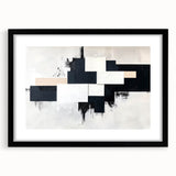 Minimalist Black and White Abstract Art - Monochrome Canvas Print