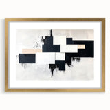 Minimalist Black and White Abstract Art - Monochrome Canvas Print