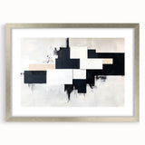 Minimalist Black and White Abstract Art - Monochrome Canvas Print