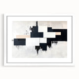 Minimalist Black and White Abstract Art - Monochrome Canvas Print