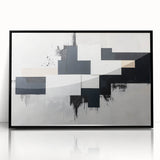 Minimalist Black and White Abstract Art - Monochrome Canvas Print