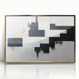 Minimalist Black and White Abstract Art - Monochrome Canvas Print