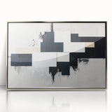 Minimalist Black and White Abstract Art - Monochrome Canvas Print