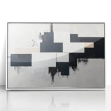 Minimalist Black and White Abstract Art - Monochrome Canvas Print