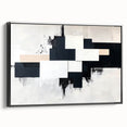 Minimalist Black and White Abstract Art - Monochrome Canvas Print