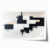 Minimalist Black and White Abstract Art - Monochrome Canvas Print