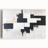 Minimalist Black and White Abstract Art - Monochrome Canvas Print