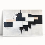Minimalist Black and White Abstract Art - Monochrome Canvas Print