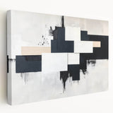 Minimalist Black and White Abstract Art - Monochrome Canvas Print