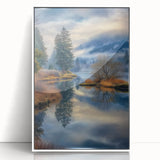 Misty Lake Reflection - Fine Art Photography Canvas Prints