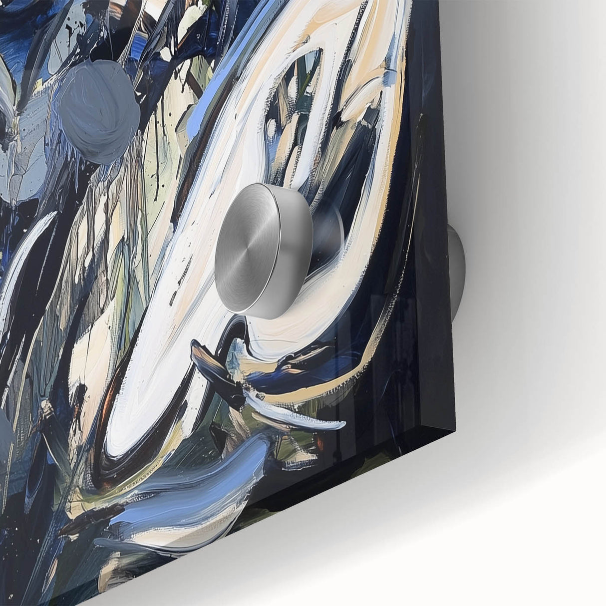 Abstract Art for Sale - Bold Black & Blue Contemporary Painting