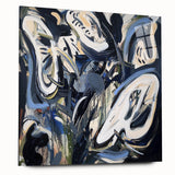 Abstract Art for Sale - Bold Black & Blue Contemporary Painting
