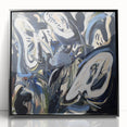Abstract Art for Sale - Bold Black & Blue Contemporary Painting