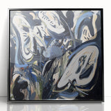 Abstract Art for Sale - Bold Black & Blue Contemporary Painting