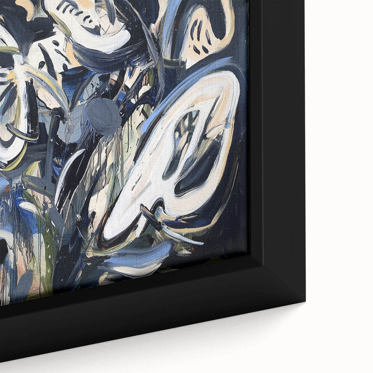 Abstract Art for Sale - Bold Black & Blue Contemporary Painting