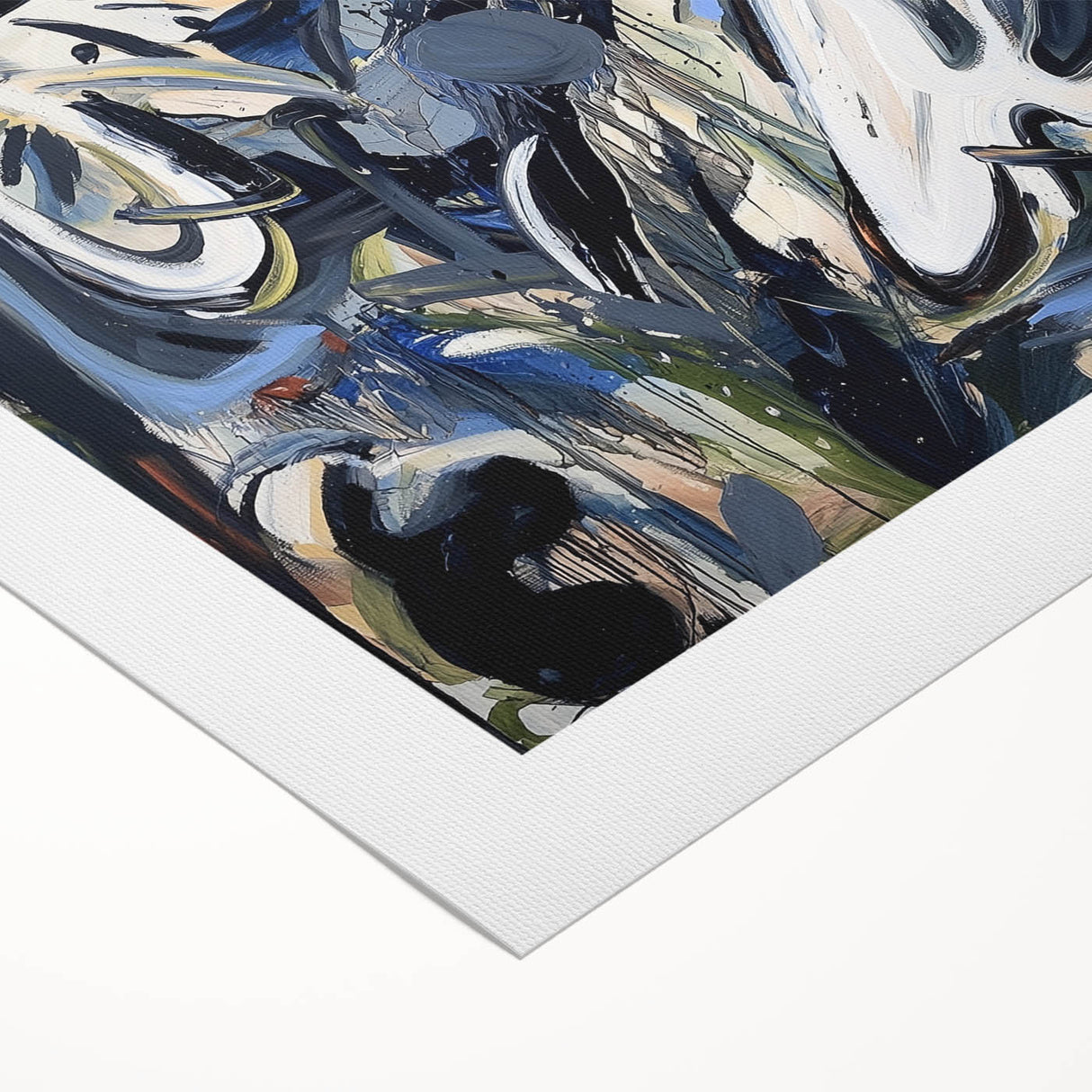 Abstract Art for Sale - Bold Black & Blue Contemporary Painting