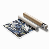 Abstract Art for Sale - Bold Black & Blue Contemporary Painting