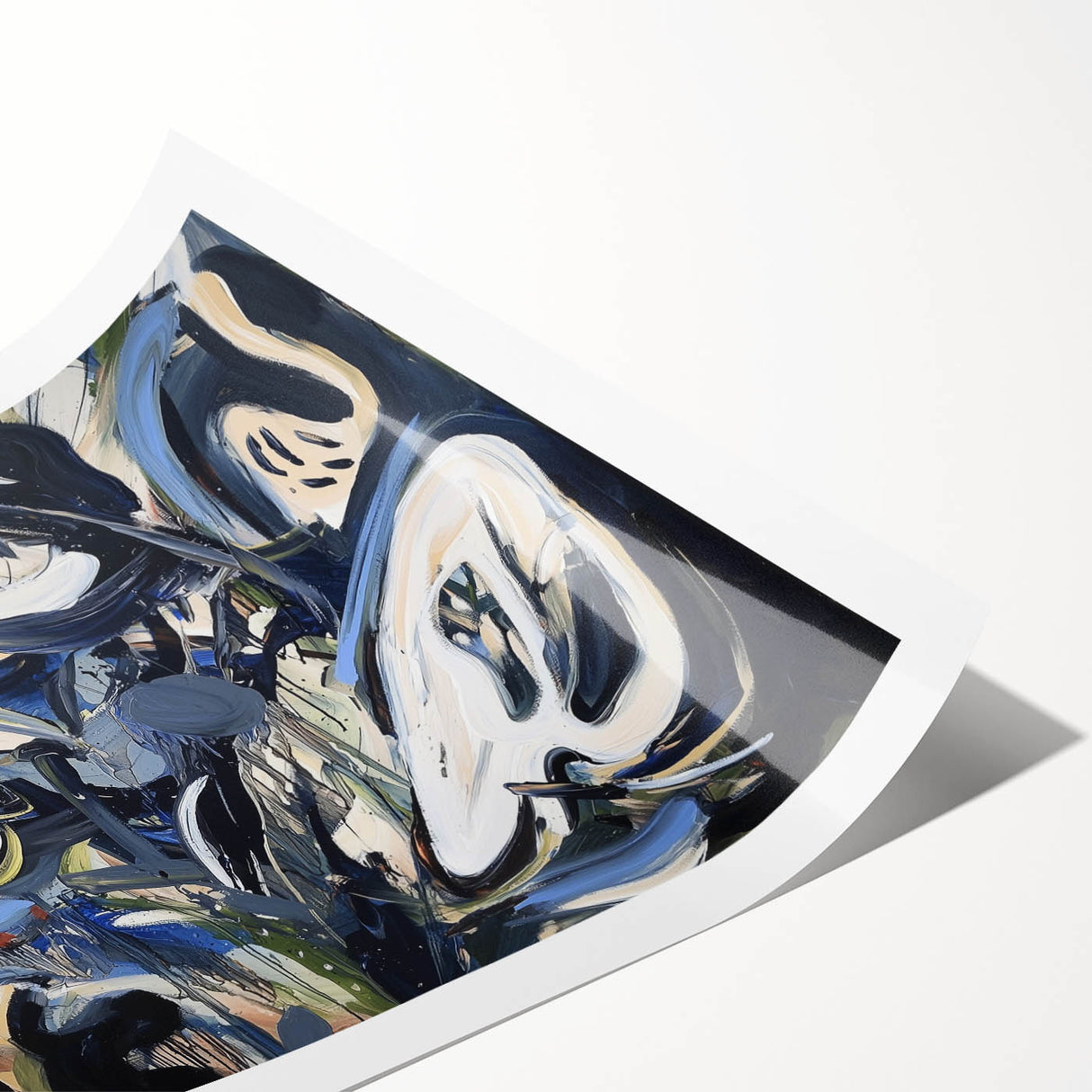 Abstract Art for Sale - Bold Black & Blue Contemporary Painting