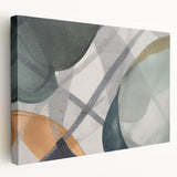Abstract Canvas Wall Art – Contemporary Painting in Green & Beige