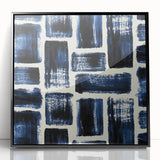 Earthen Harmony Abstracts – Royal Blue & Black Modern Wall Art