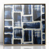 Earthen Harmony Abstracts – Royal Blue & Black Modern Wall Art