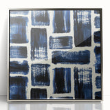 Earthen Harmony Abstracts – Royal Blue & Black Modern Wall Art