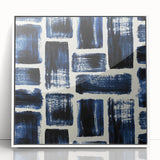 Earthen Harmony Abstracts – Royal Blue & Black Modern Wall Art