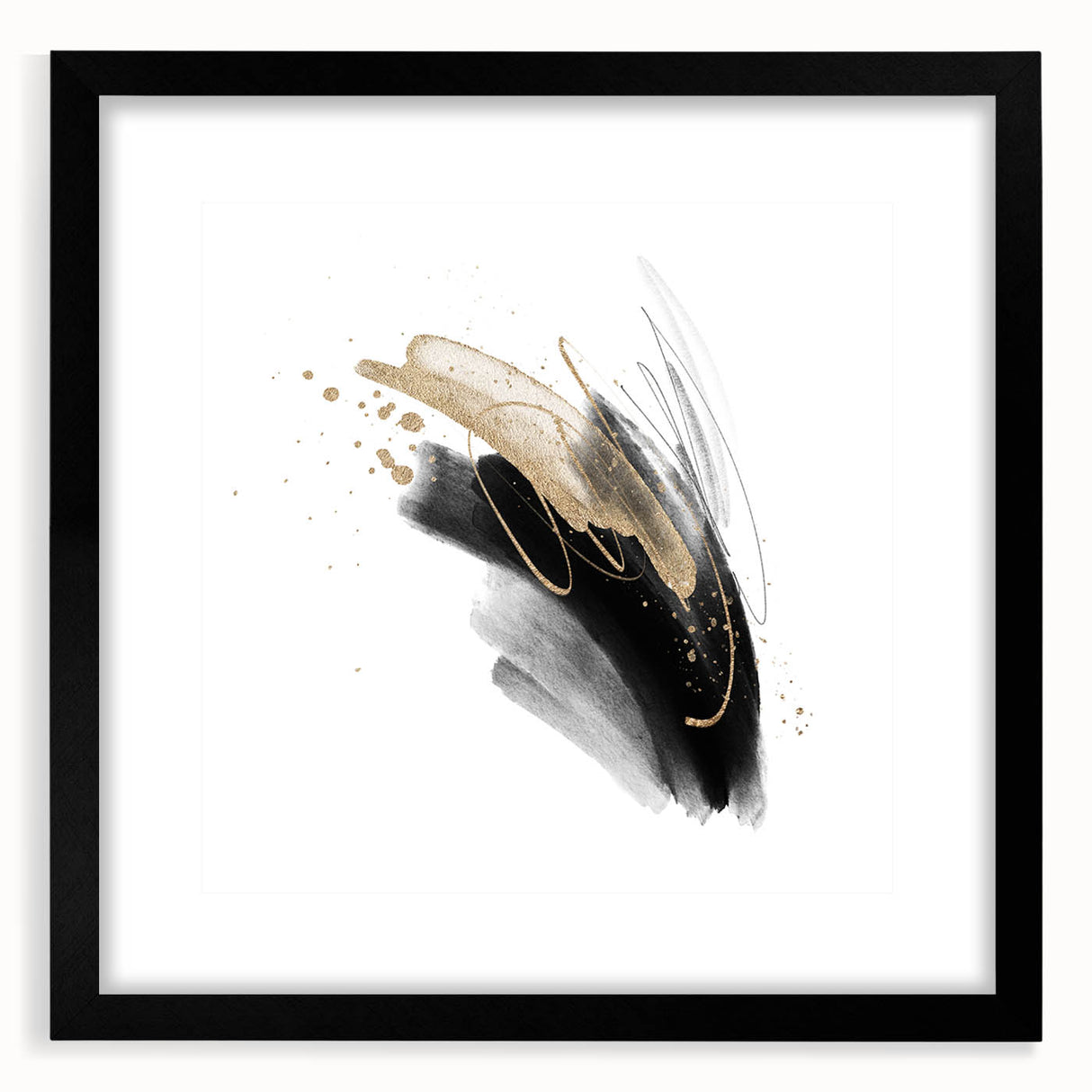 Abstract Geometric Framed Wall Art – Minimalist Design in Monochrome