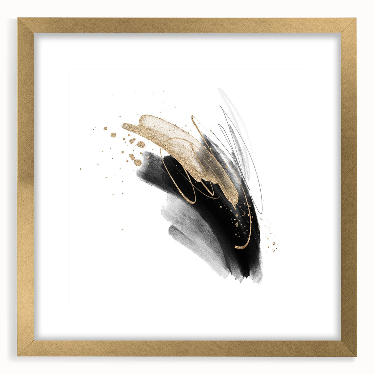 Abstract Geometric Framed Wall Art – Minimalist Design in Monochrome