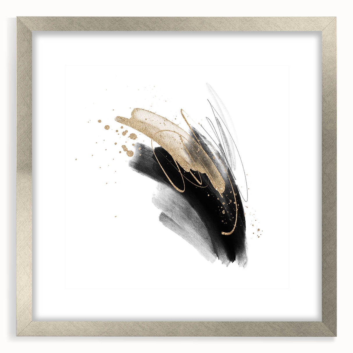 Abstract Geometric Framed Wall Art – Minimalist Design in Monochrome