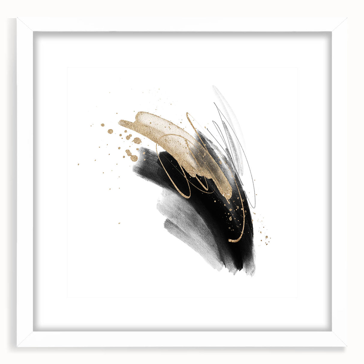 Abstract Geometric Framed Wall Art – Minimalist Design in Monochrome