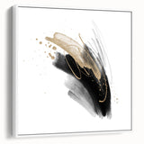 Abstract Geometric Framed Wall Art – Minimalist Design in Monochrome