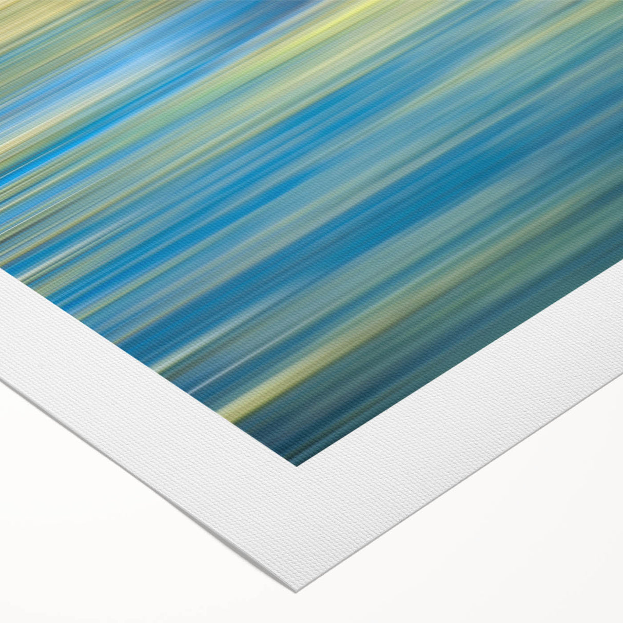 Minimalist Landscape Wall Art – Teal Boat on Blurred Water Motion