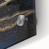 Minimalist Wall Décor - Gold & Navy Blue Abstract Canvas Print