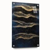 Minimalist Wall Décor - Gold & Navy Blue Abstract Canvas Print