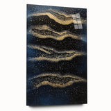 Minimalist Wall Décor - Gold & Navy Blue Abstract Canvas Print