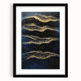Minimalist Wall Décor - Gold & Navy Blue Abstract Canvas Print